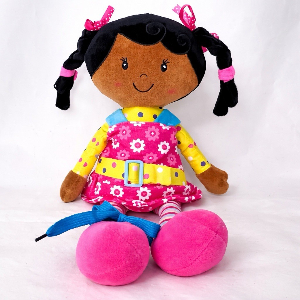 Snuggle Stuff Learn to Dress Plush Doll for Toddlers 15” Sugar Snap Montessori