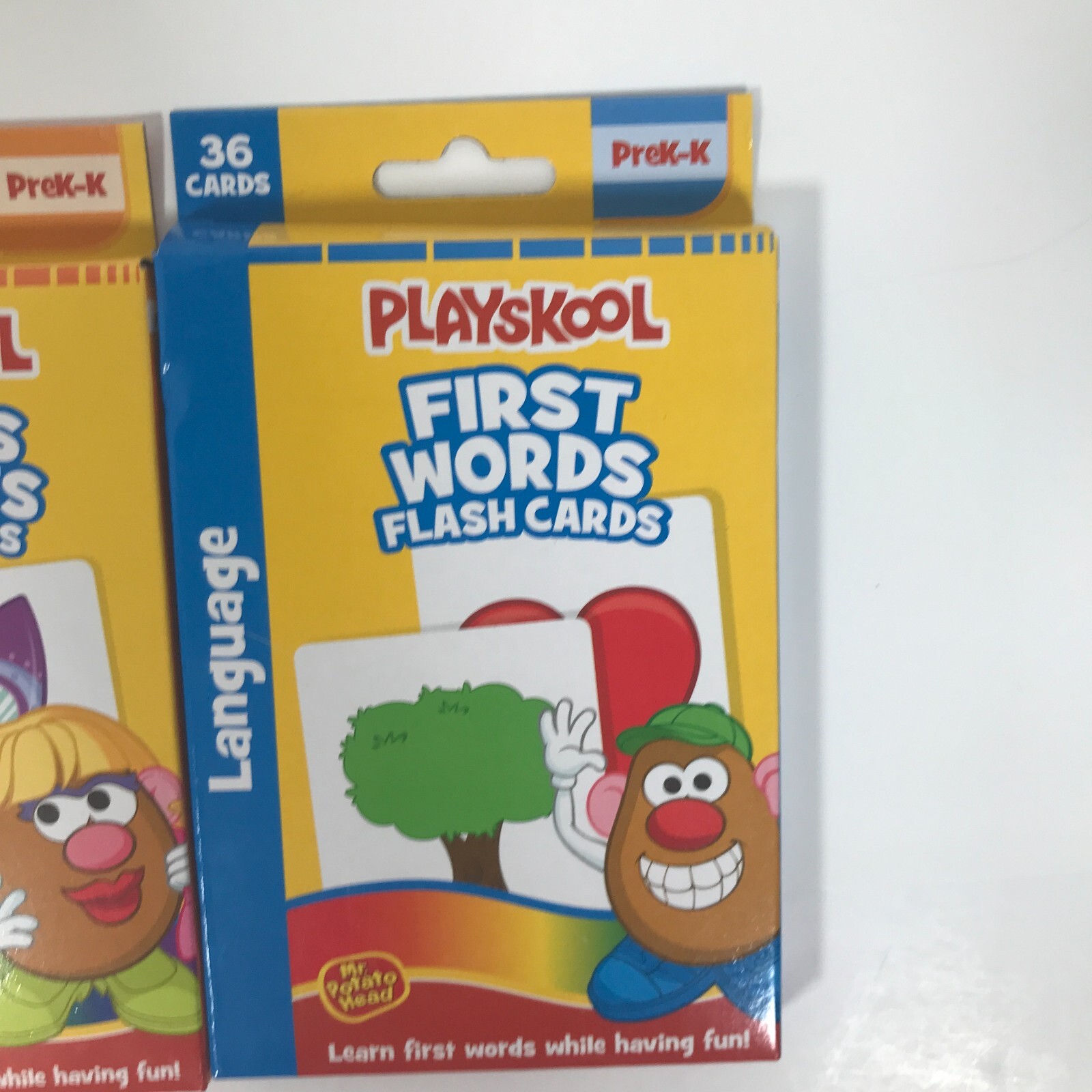 Playskool PreK-K First Words/Colors & Shapes/Numbers Flash Cards 3×36 Cards
