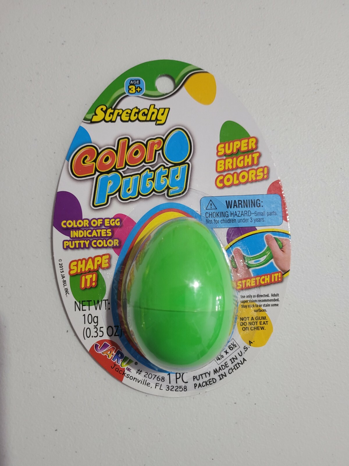 Ja-Ru Colored Putty Neon Egg. Stretchy. Brand new. Sealed. Free Shipping