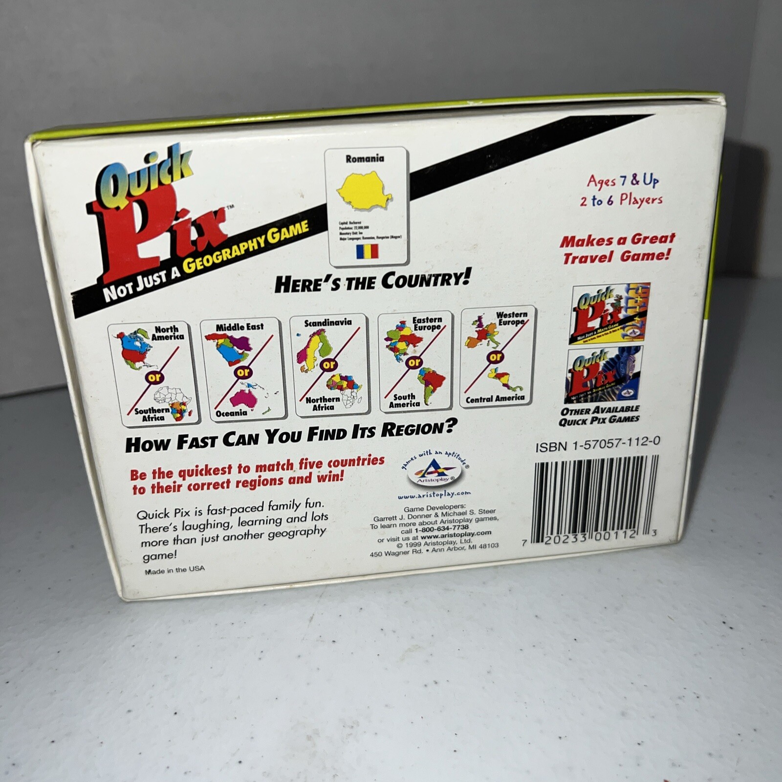 Quick Pix Geography Educational Game Homeschool Travel Learning By Aristoplay