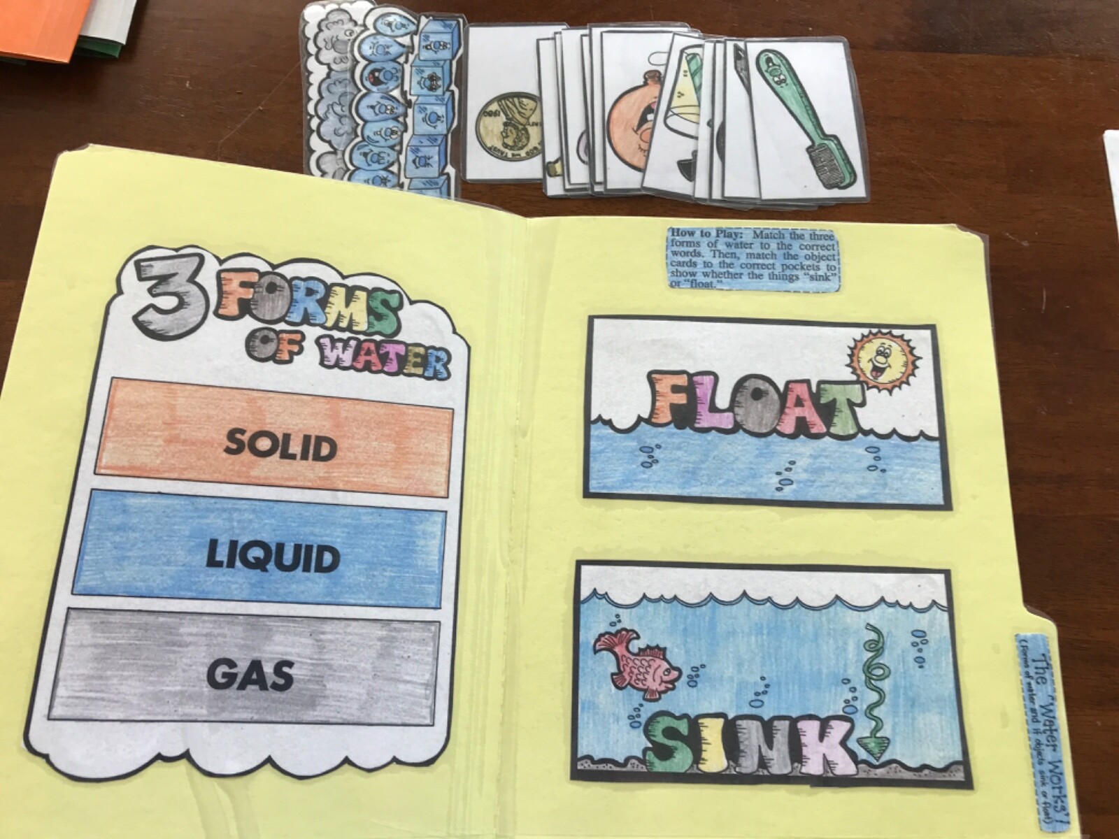 The Water Works? Sink or float Science grades k-4 file folder game