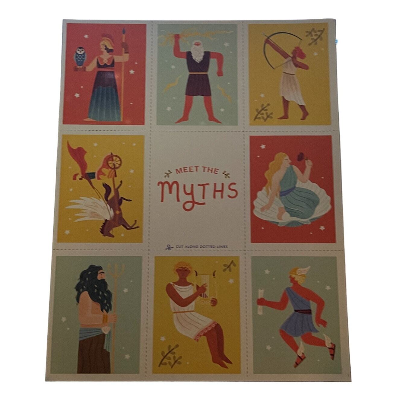 Meet the Myths Cards 9 different characters New Olympians Literati