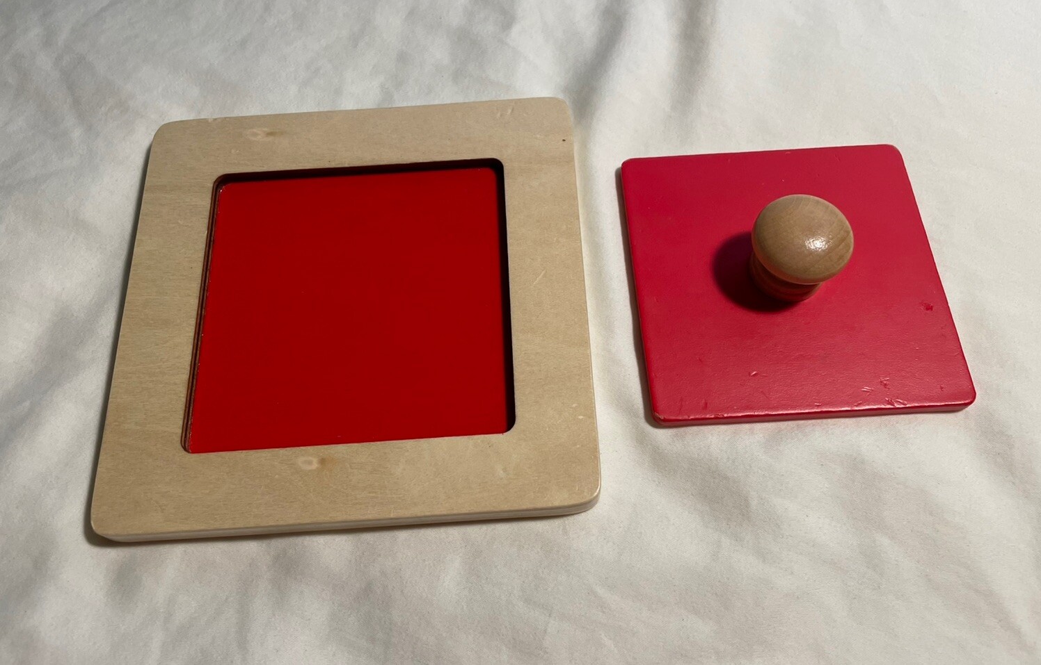 4 Wooden First Shape Color Sorting Knob Puzzles /Premiers Level 4 Toy Montessori