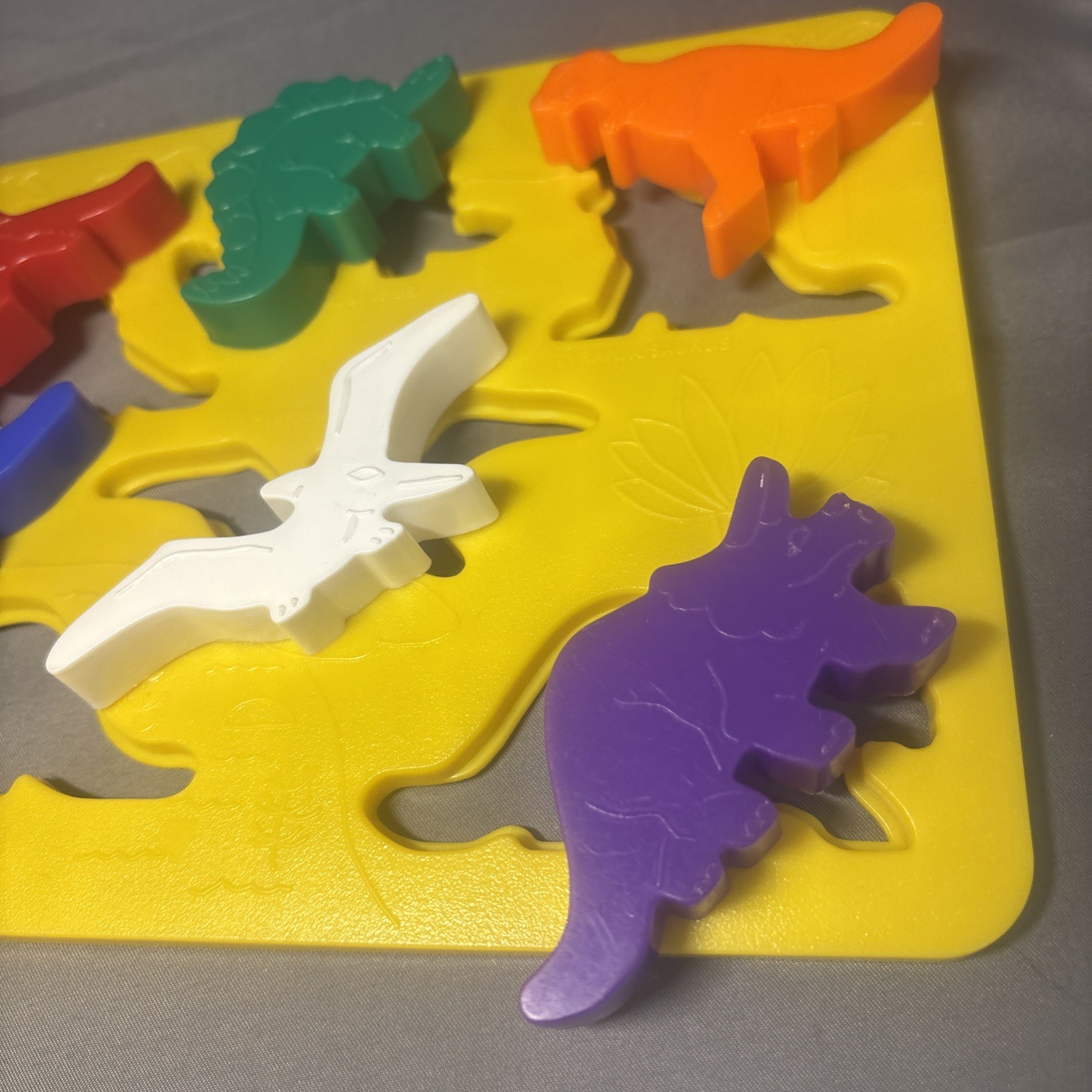 Vintage Place & Trace Puzzle Stencil Set Discovery Toys Car Dinosaur Animal Play
