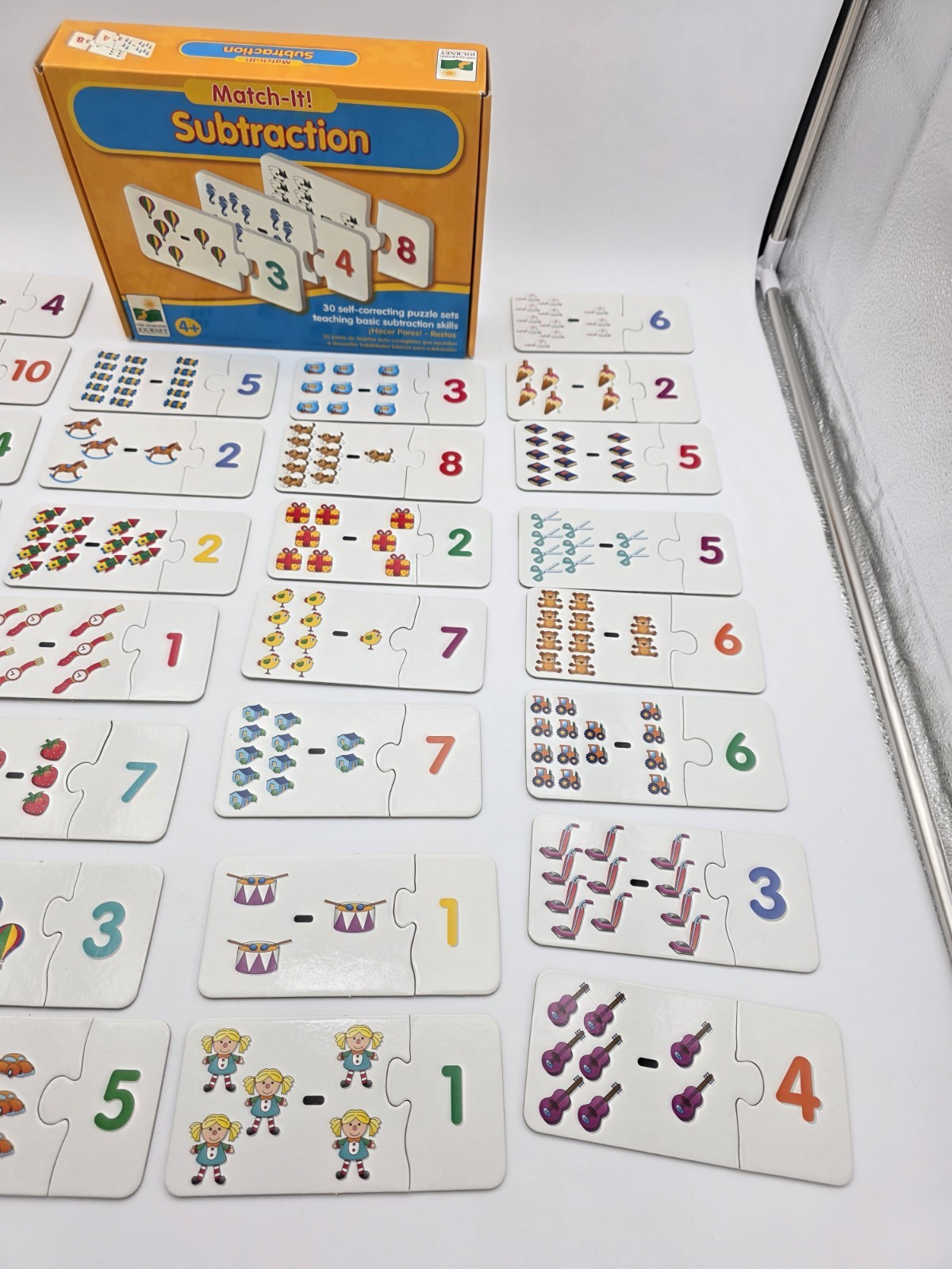 Match It! Mathematics Puzzle Game, 30 Self-Correcting Puzzle Sets – Subtraction