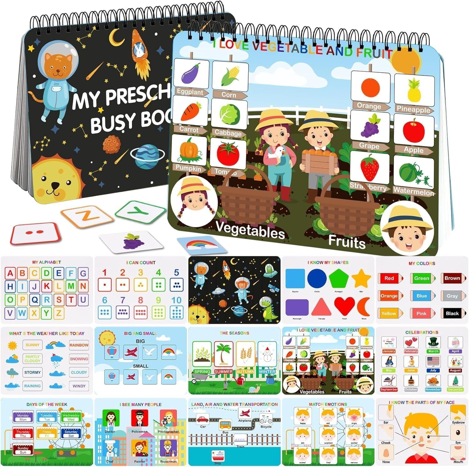 Mallify Busy Book for Toddlers 3-5, Preschool Busy Book 30 Themes Kids Binder…