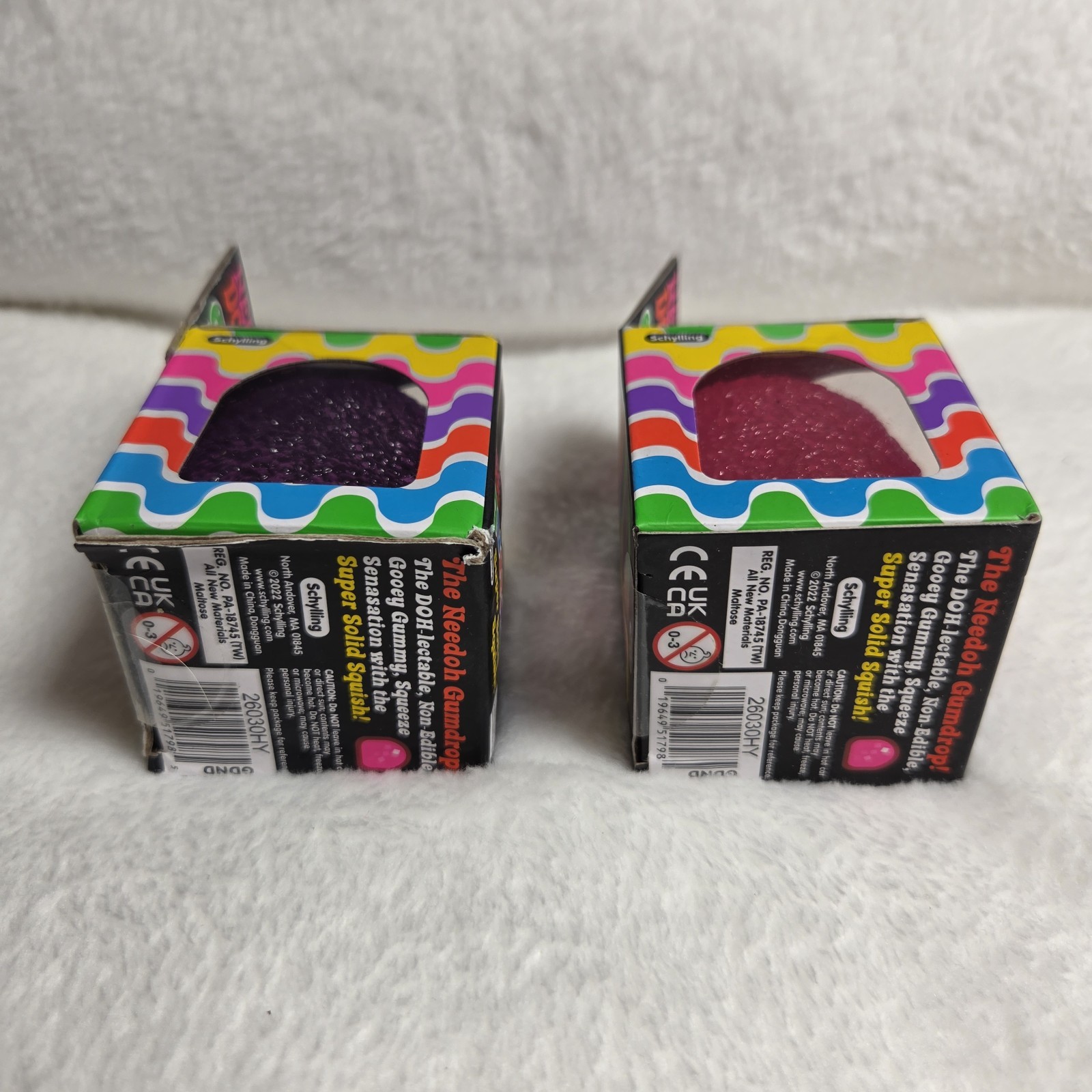 Authentic Schylling NeeDoh Gumdrop Super Solid Squish Lot of 2 Purple Pink New