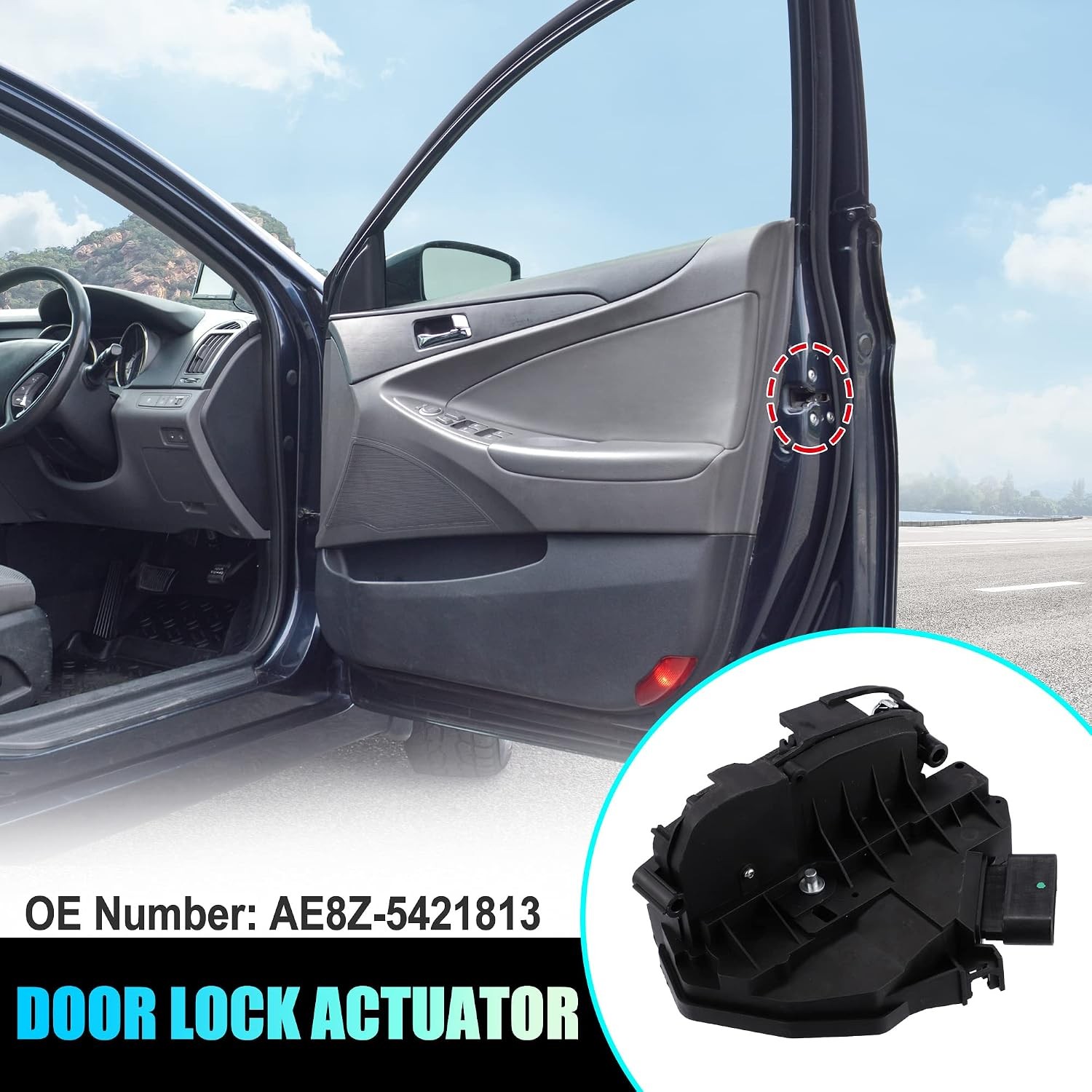 X AUTOHAUX Front Left Driver Side Door Lock Latch Actuator Motor for Ford Edge F