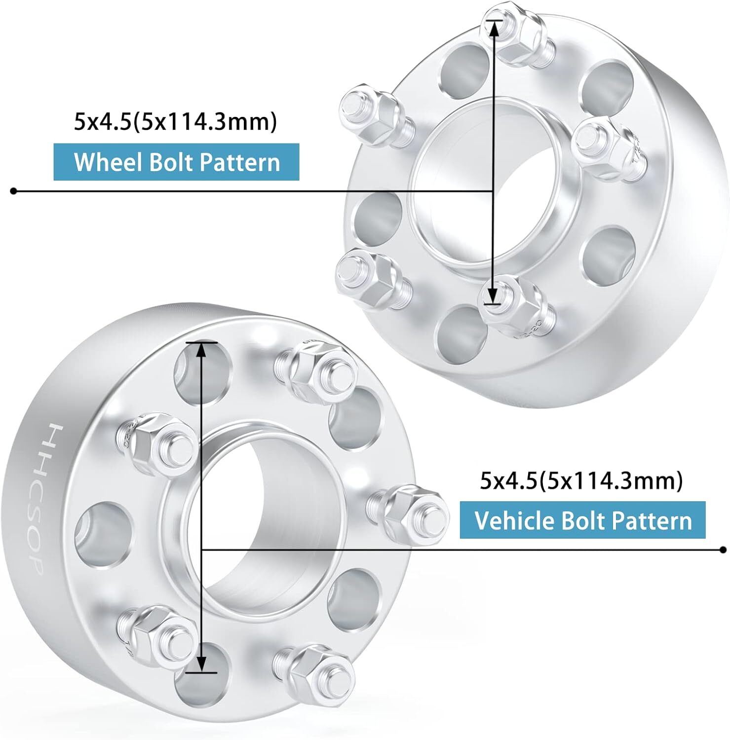 HHCSOP 5×4.5 Wheel Spacers 2 inch, Compatible with Ford Mustang Ranger Edge