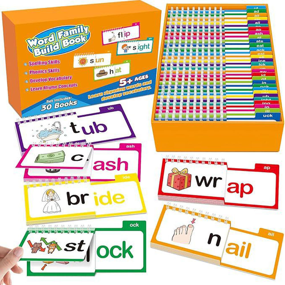 Reading Flip Book 30 Read and Rhyme Flip Book Flash Cards ABC Vocabulary CardsET