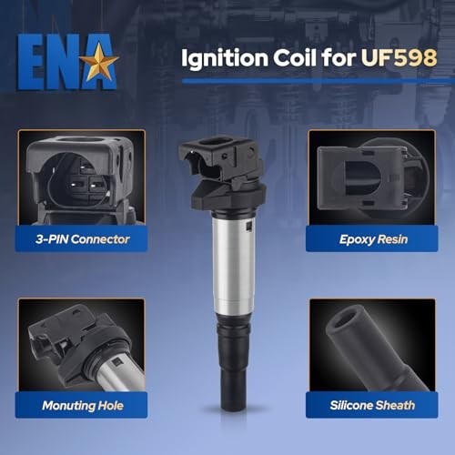 Set of 4 UF598 Ignition Coil Pack 1.6L L4 Compatible with Mini Cooper 2007-2013,