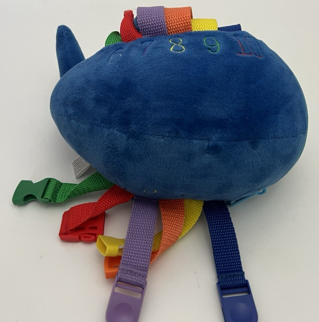 2021 Buckle Toys BLU the WHALE Plush 8” LEARN to BUCKLE Development Stuffed Toy
