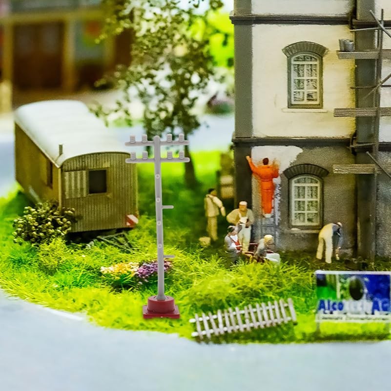 16Pcs Miniature Railroad Crossing Signs , Model Train Set with Traffic Lights…