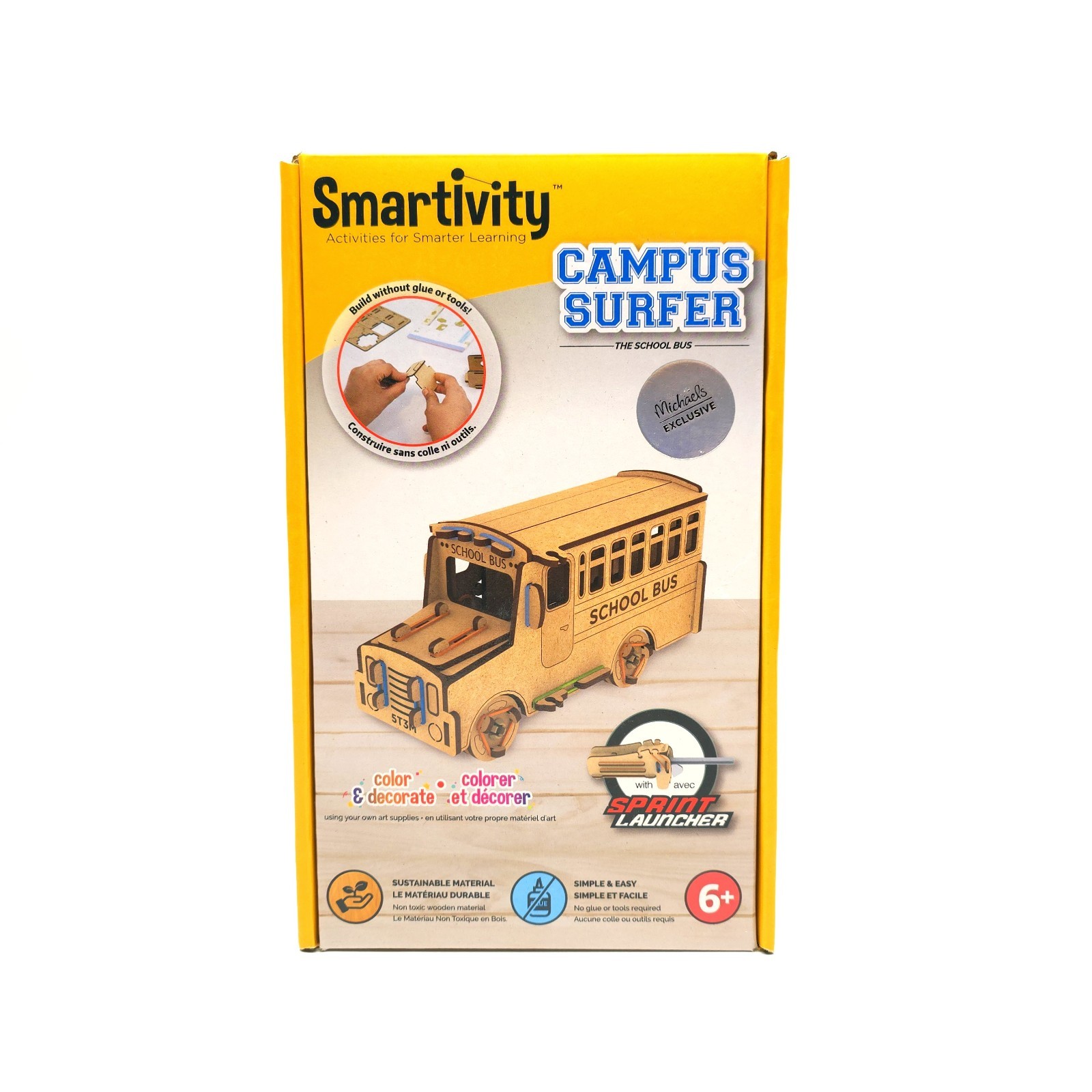 SMARTIVITY Campus Surfer wood school bus- Activities for Smarter Learning