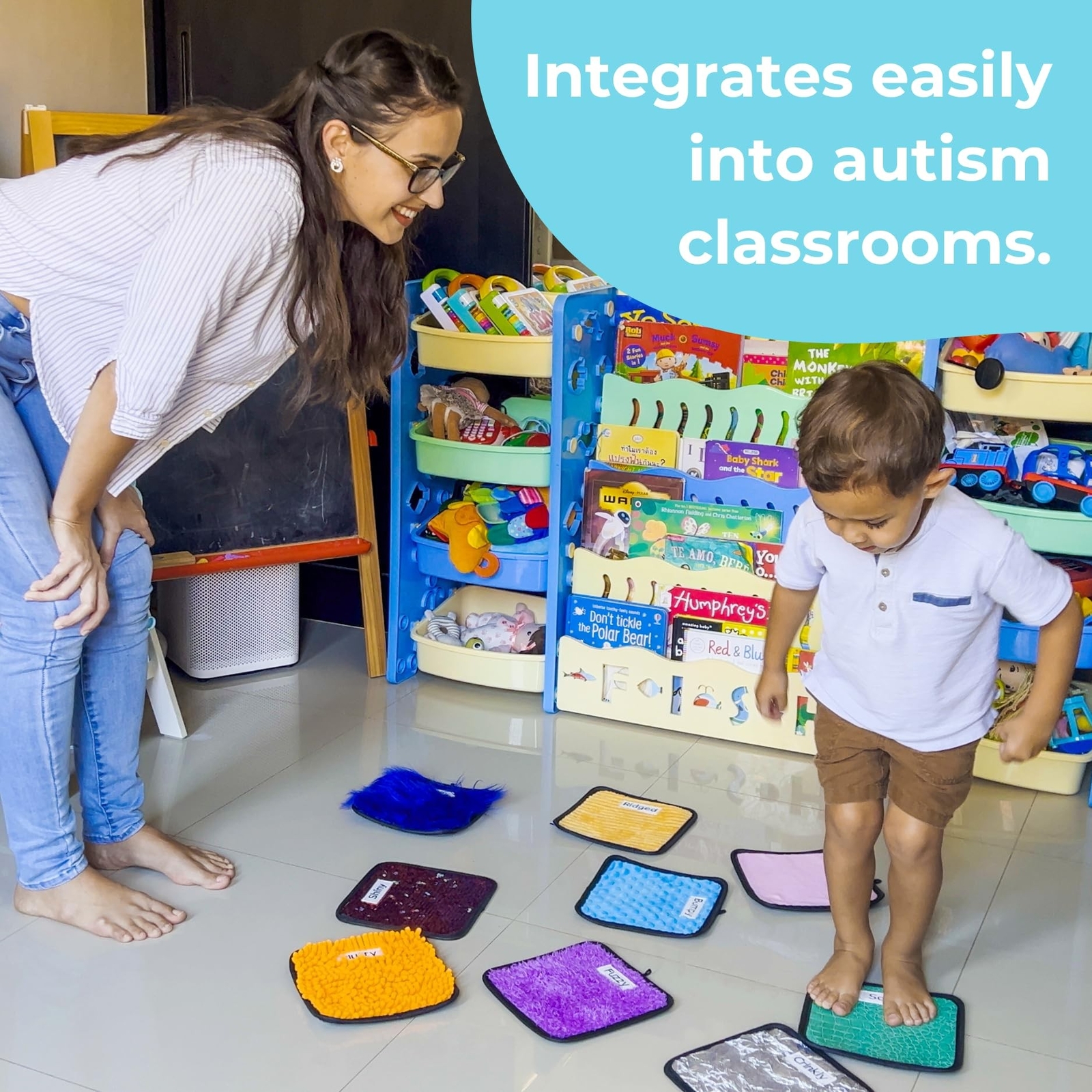 9 Labeled Sensory Mats w/Lesson Plans, Sensory Toys for Kids with Autism, Aut…