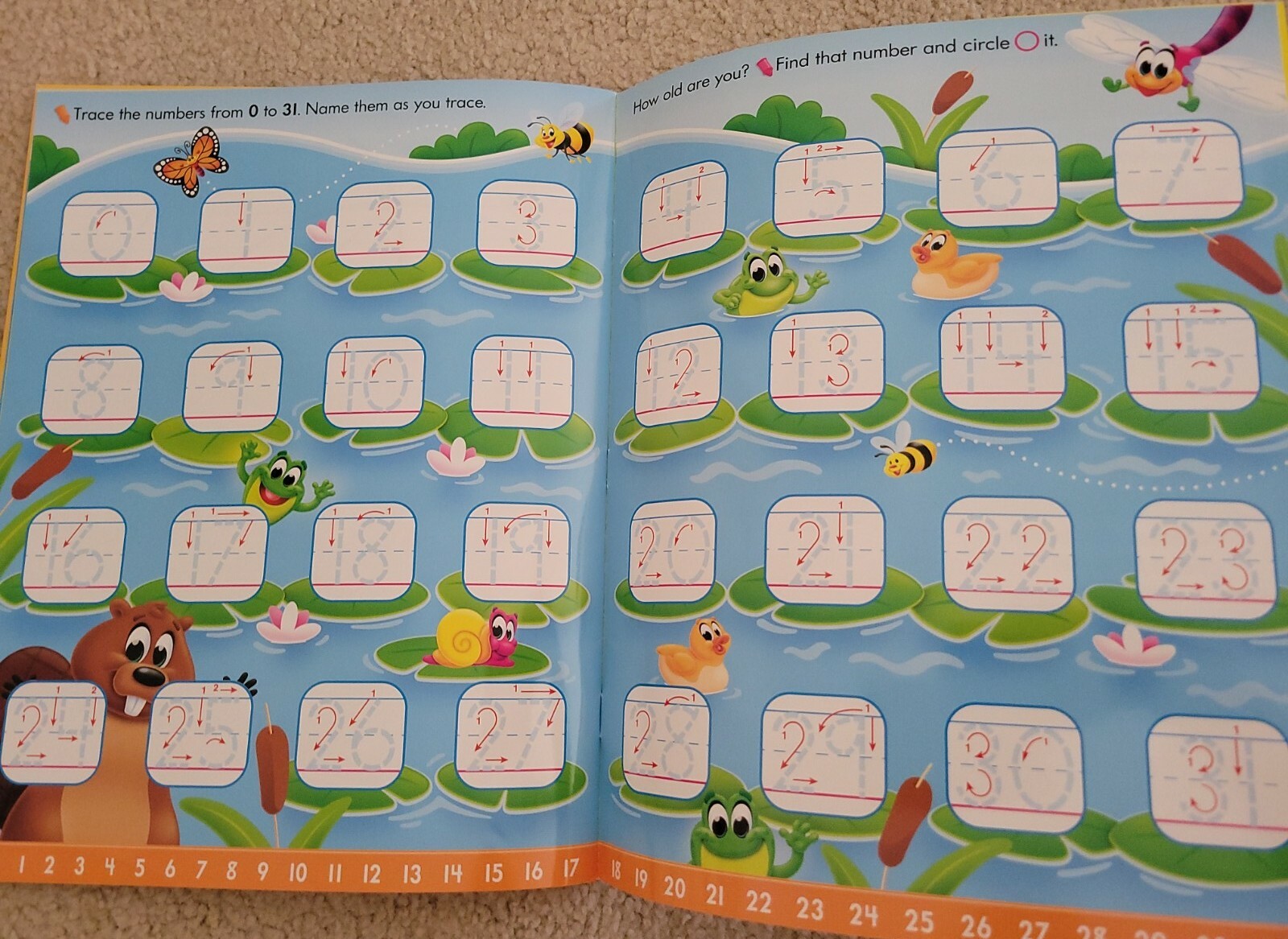 2 PK – K Learning Educational Wipe-Off Books ‘Counting 0-31’ & ‘Everyday Math’