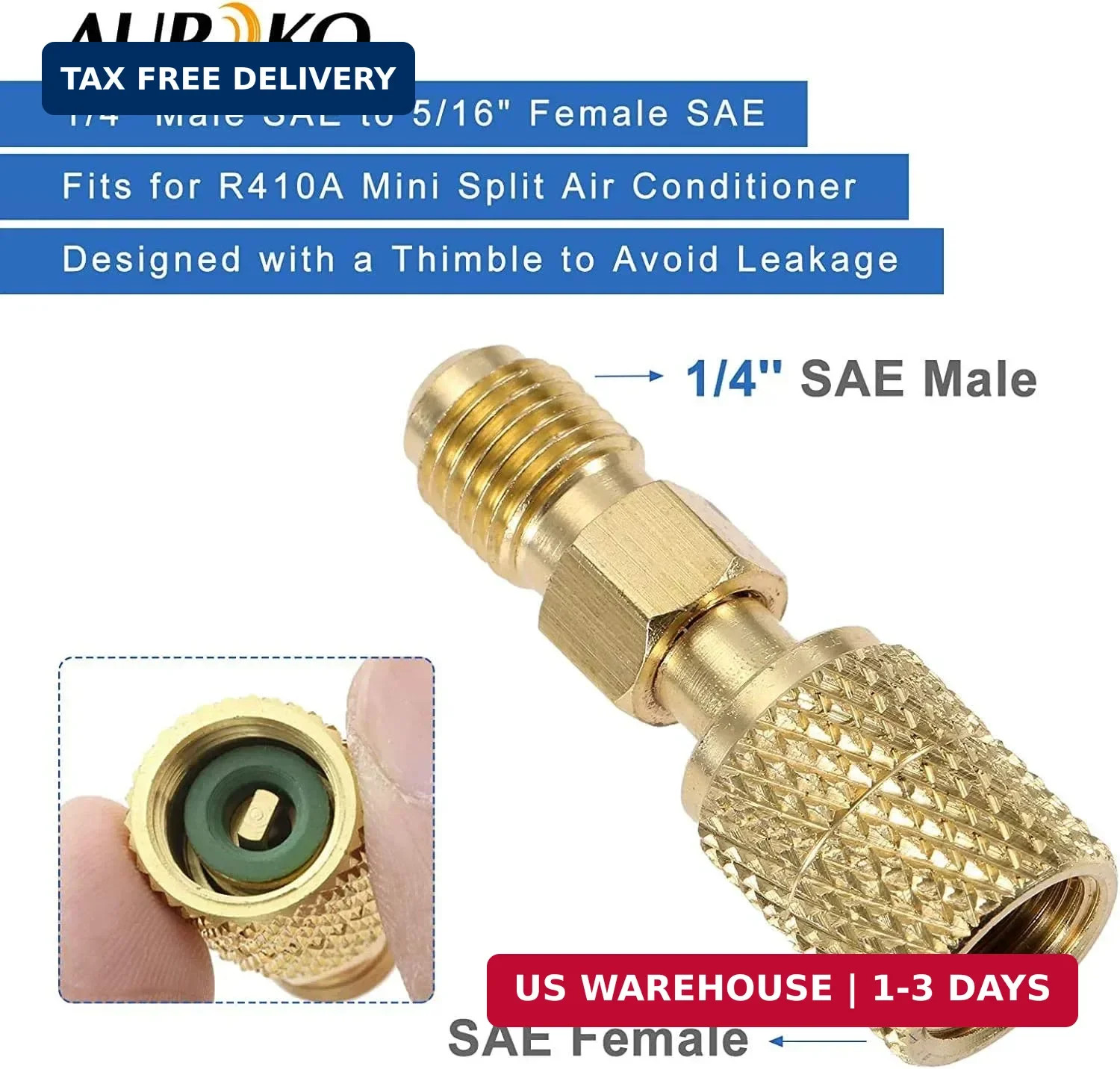 Aupoko R134A Recharge Hose Kit with Gauge, 59” AC Refrigerant Recharging Hose w