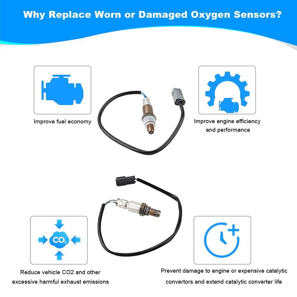JDMON 2PCS O2 Oxygen Sensor Upstream & Downstream Replacement for Nissan Altima