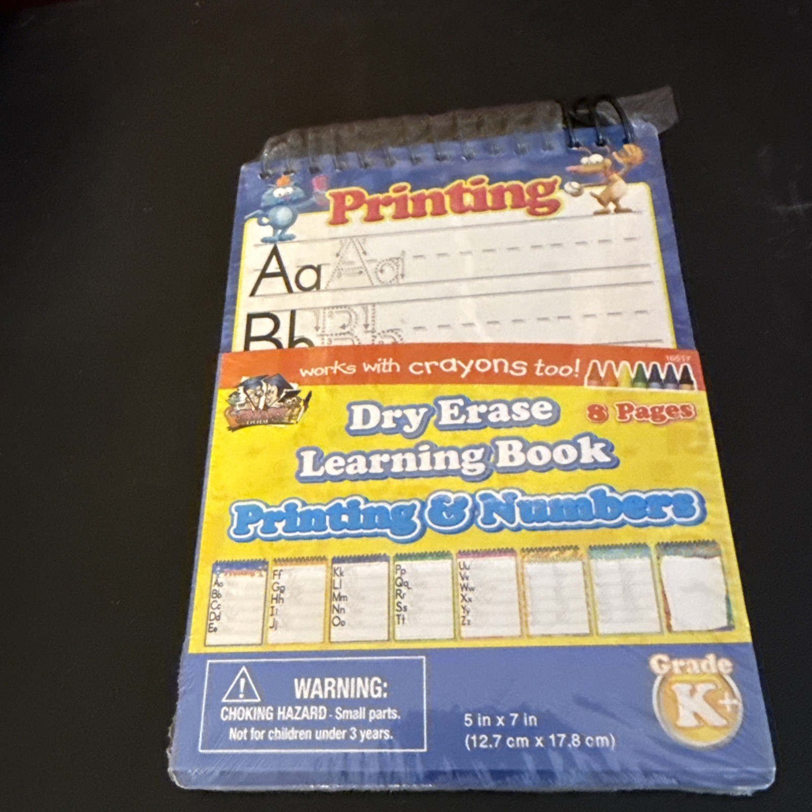 Dry Erase Printing & Numbers Learning Book- Works With Crayons Too!, NIP