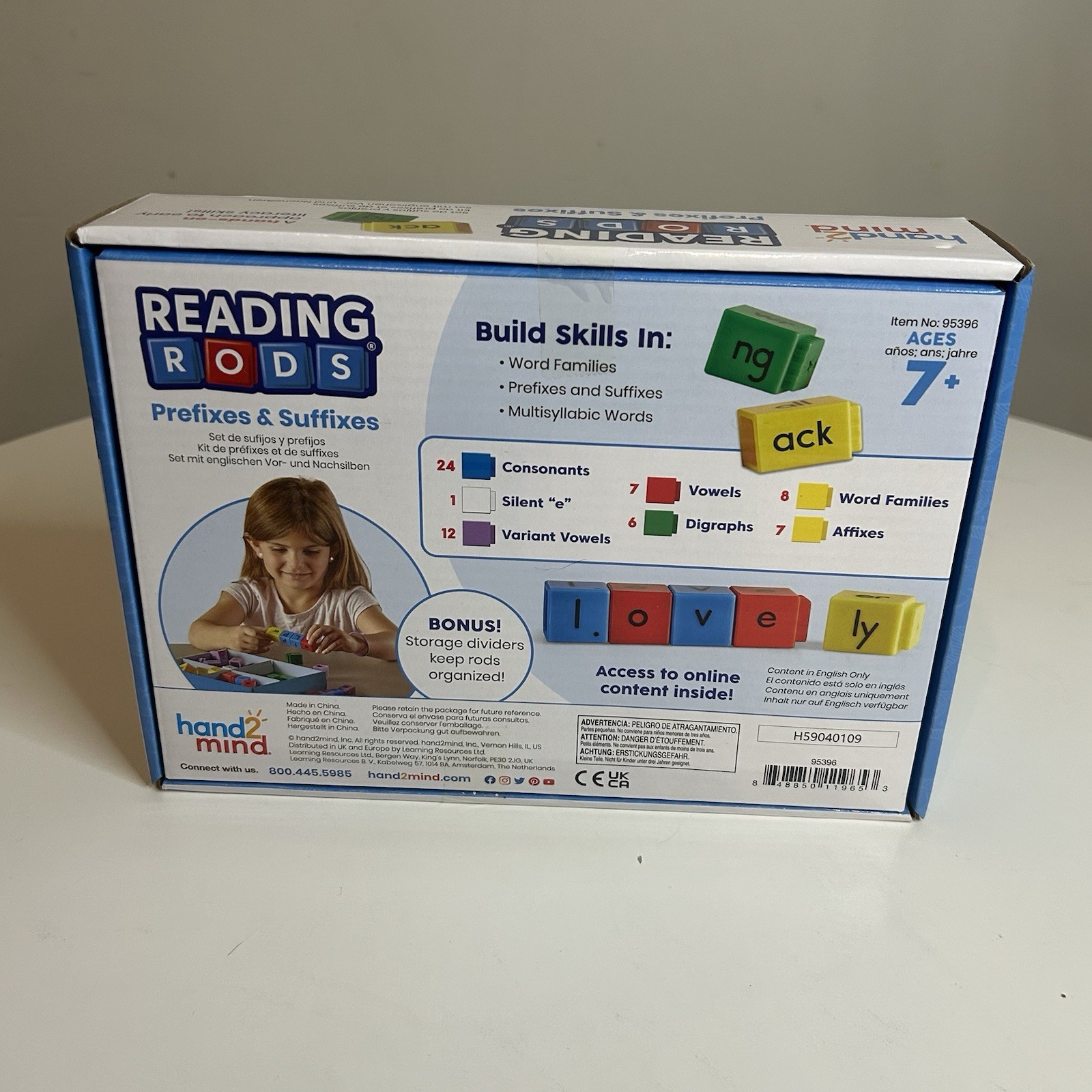 Hand2Mind Reading Rods Prefixes & Suffixes 65 Reading Rods & Activity Guide NEW!