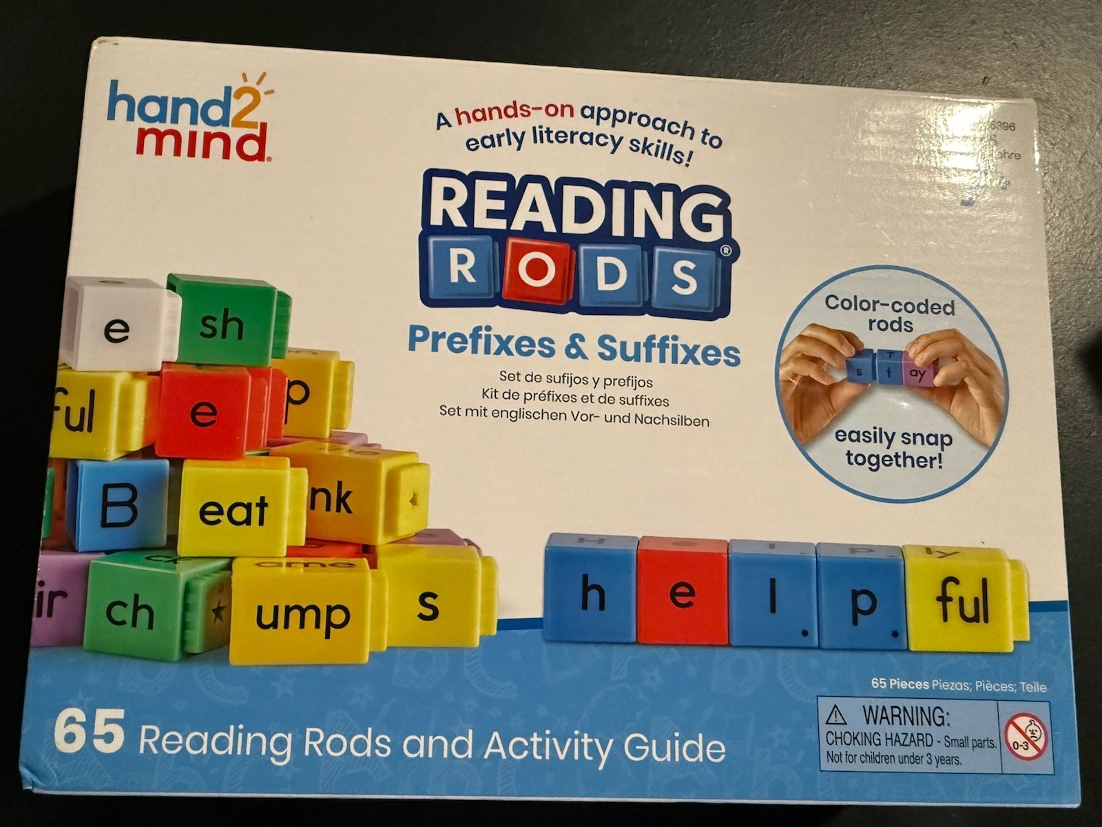 Hand2Mind Reading Rods Prefixes & Suffixes 65 Reading Rods & Activity Guide NEW!