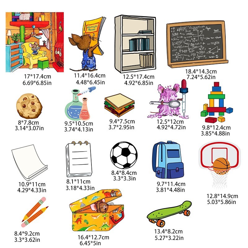 Mouse Goes to School Flannel Board Set Storytelling Felt Story Props Toy