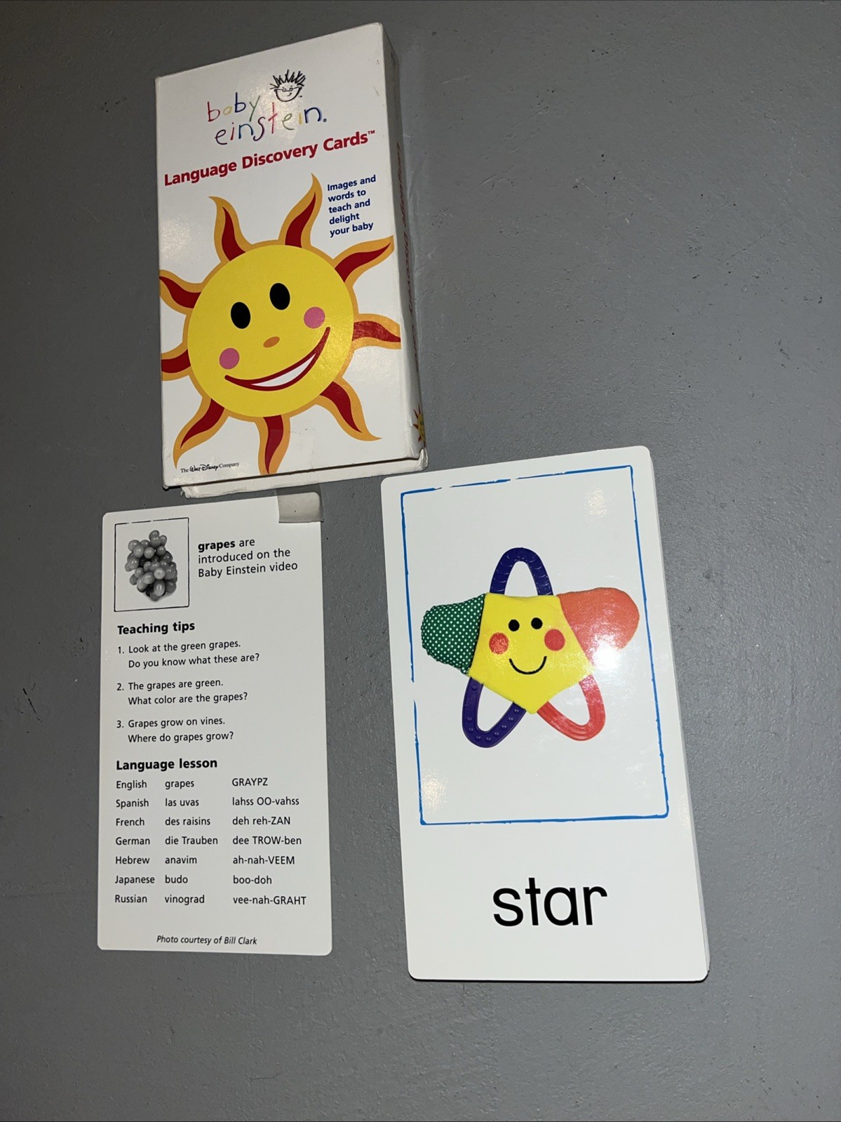 Baby Einstein Language Discovery Cards Educational Words Babies 1999 COMPLETE!