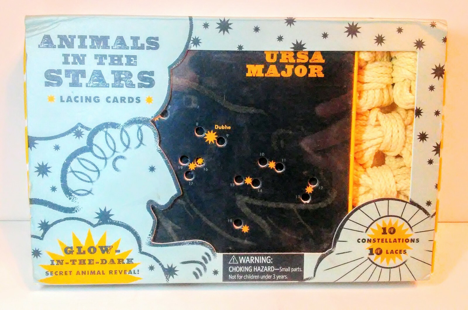 ANIMALS IN THE STARS LACING CARDS / glow in the dark / Never Used