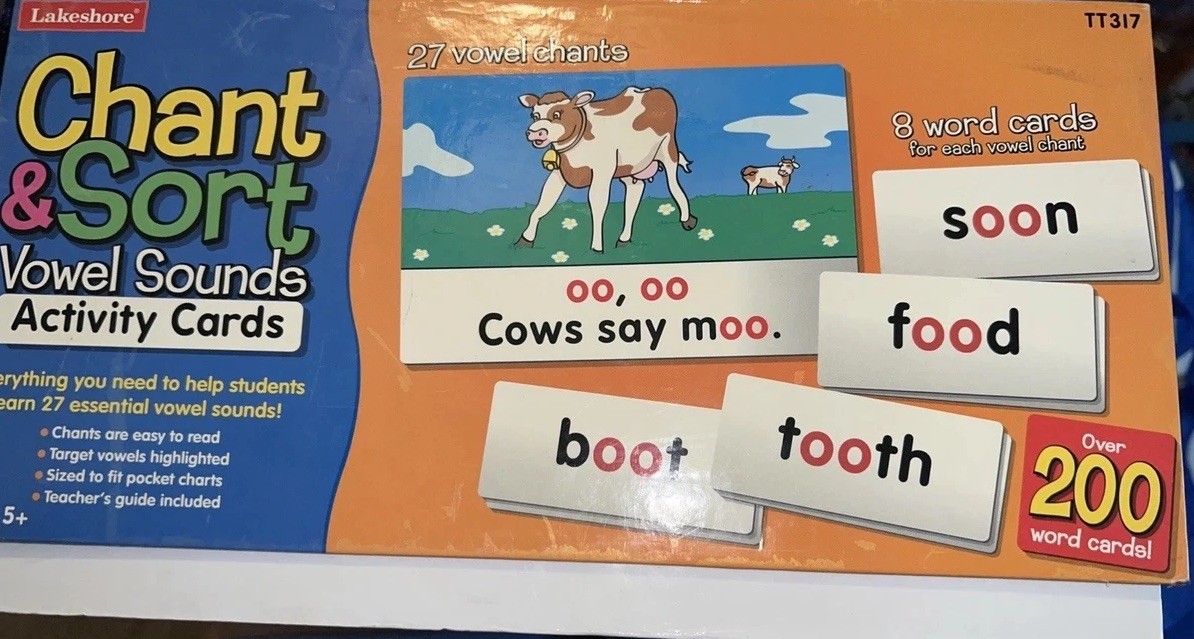 Lakeshore Chant And Sort Vowel Activity Teacher Cards TT317