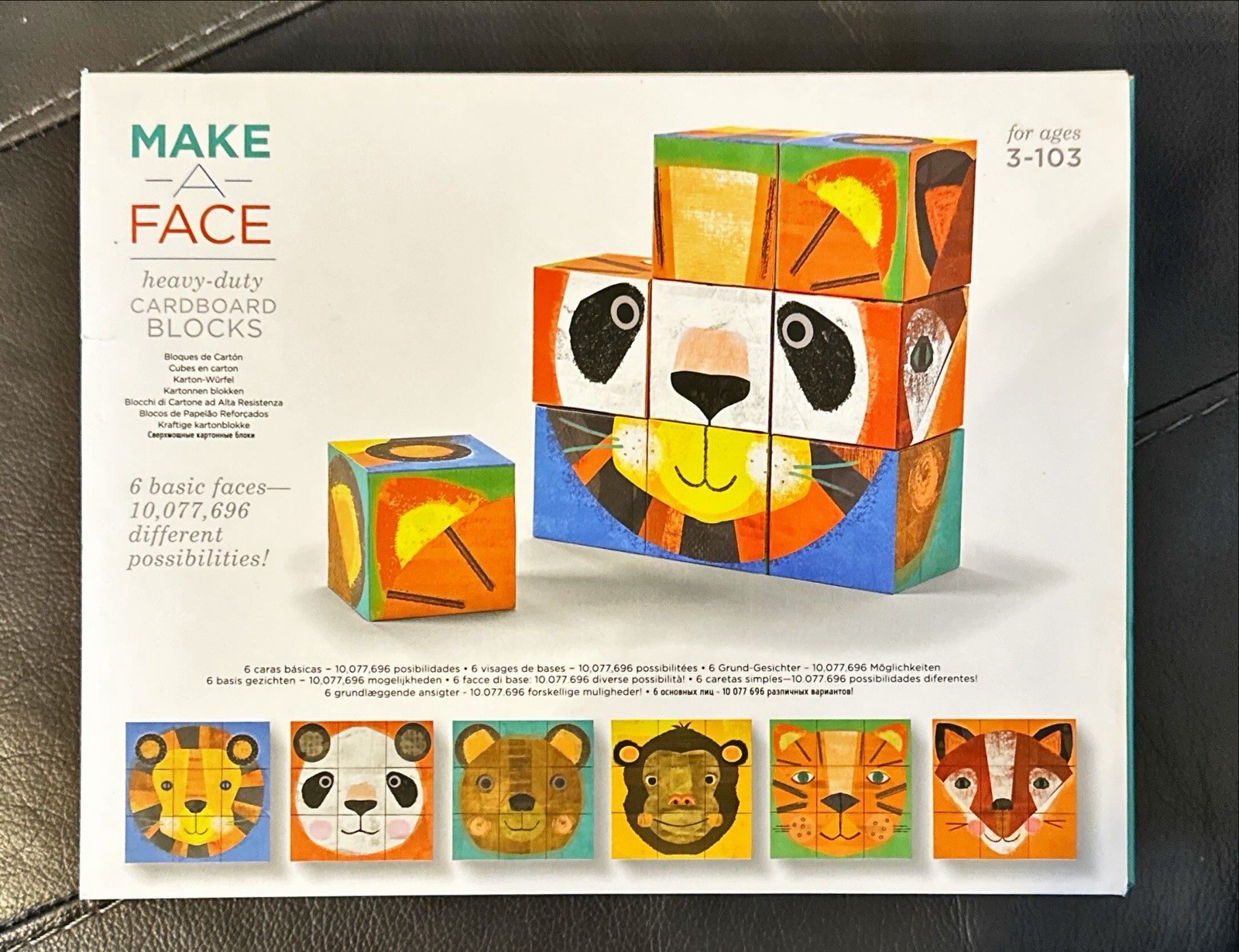 9-Piece Puzzle Blocks – Make-A-Face Mix and Match Block Set Game for Kids Ages 3