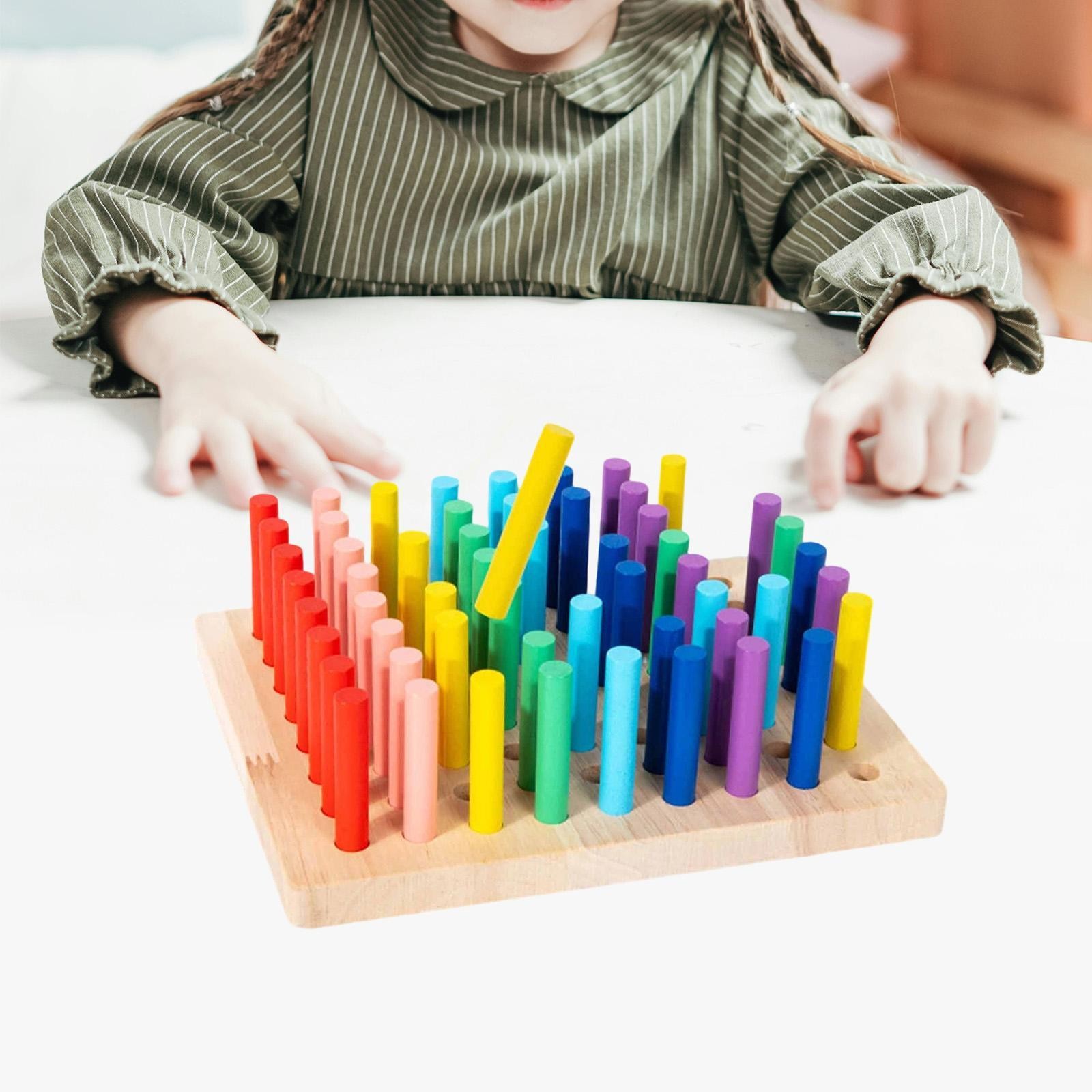 Wooden Sensory Toy Color Sorting Recognition Development Board Game Gift Early