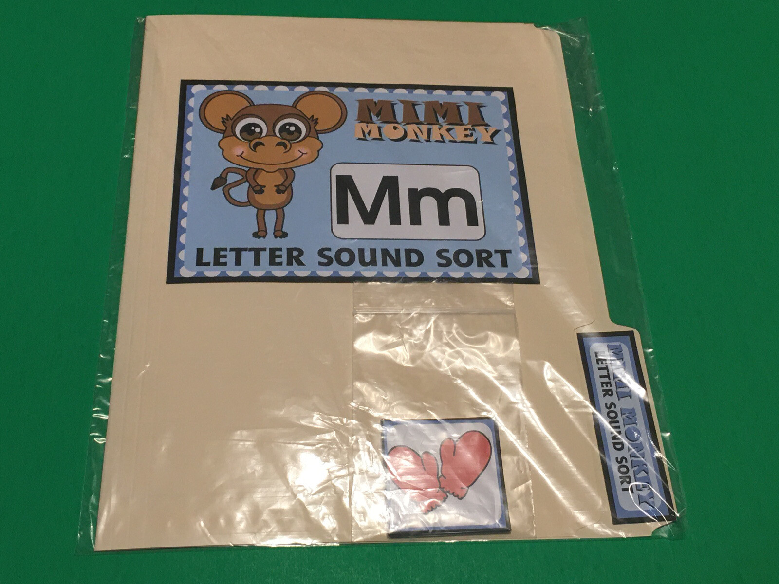 Mimi Monkey – Letter Mm – DIY File Folder game – Printed / Uncut