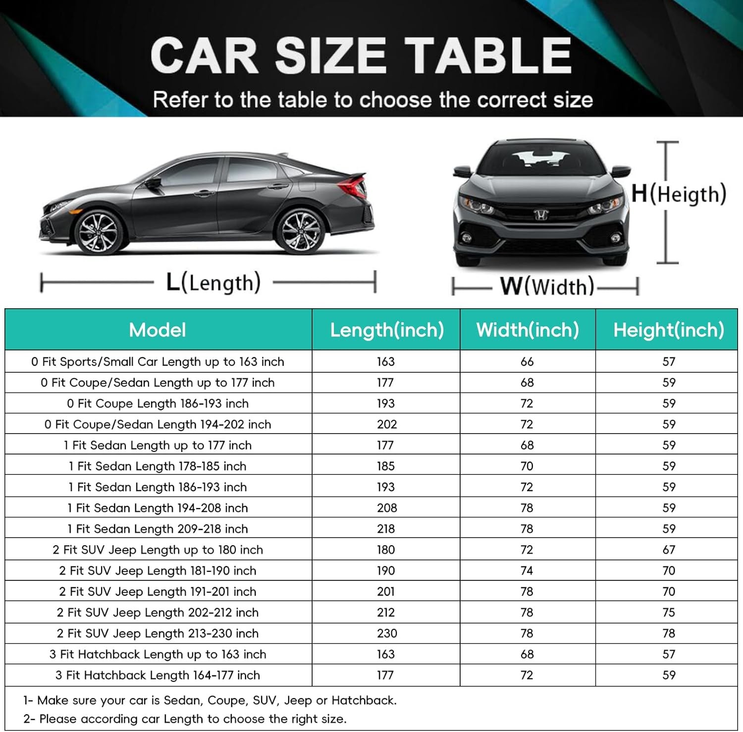 16 Layers Car Cover Waterproof All Weather, Heavy Duty Full Exterior Cover Unive