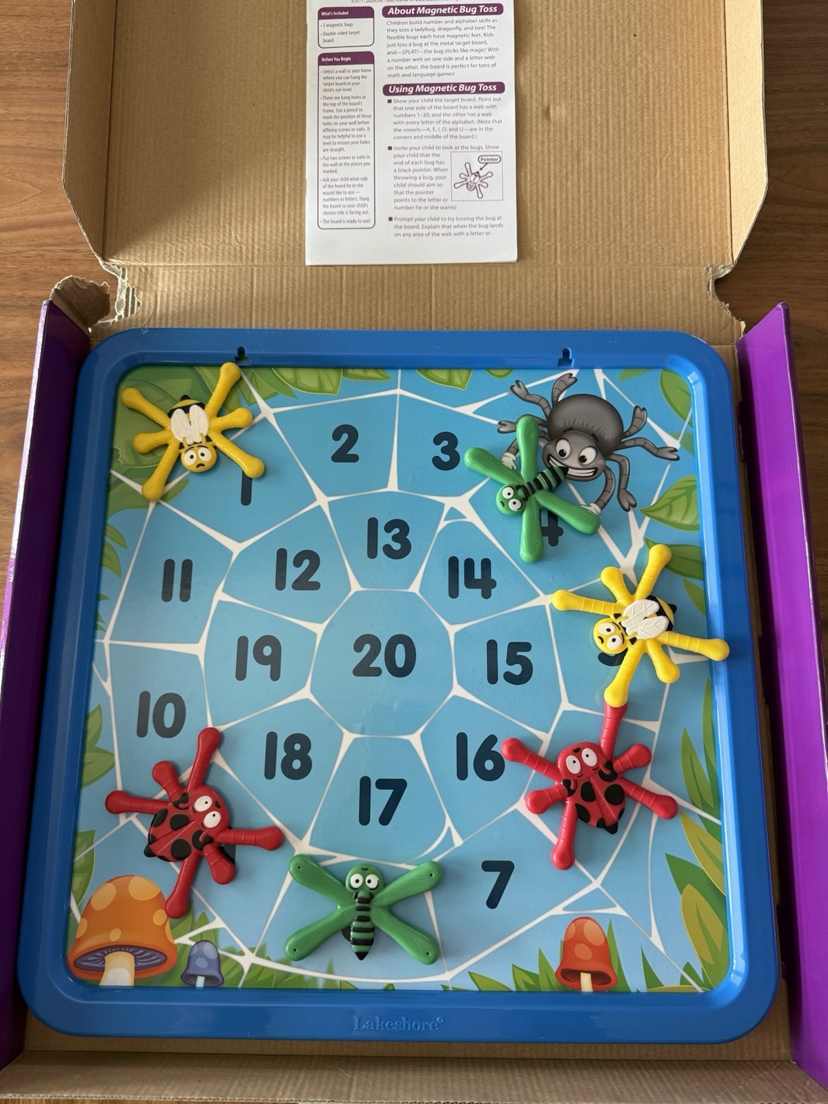 Lakeshore Magnetic Bug Toss Educational Toy Alphabet Numbers Double Sided $40