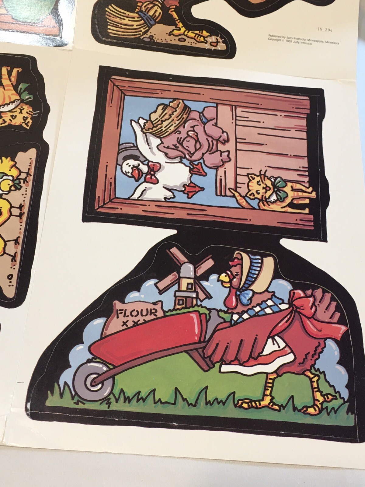 Judy Instructo Little Red Hen Flannel Board Set 1985 USA Die Cut Card Paperboard