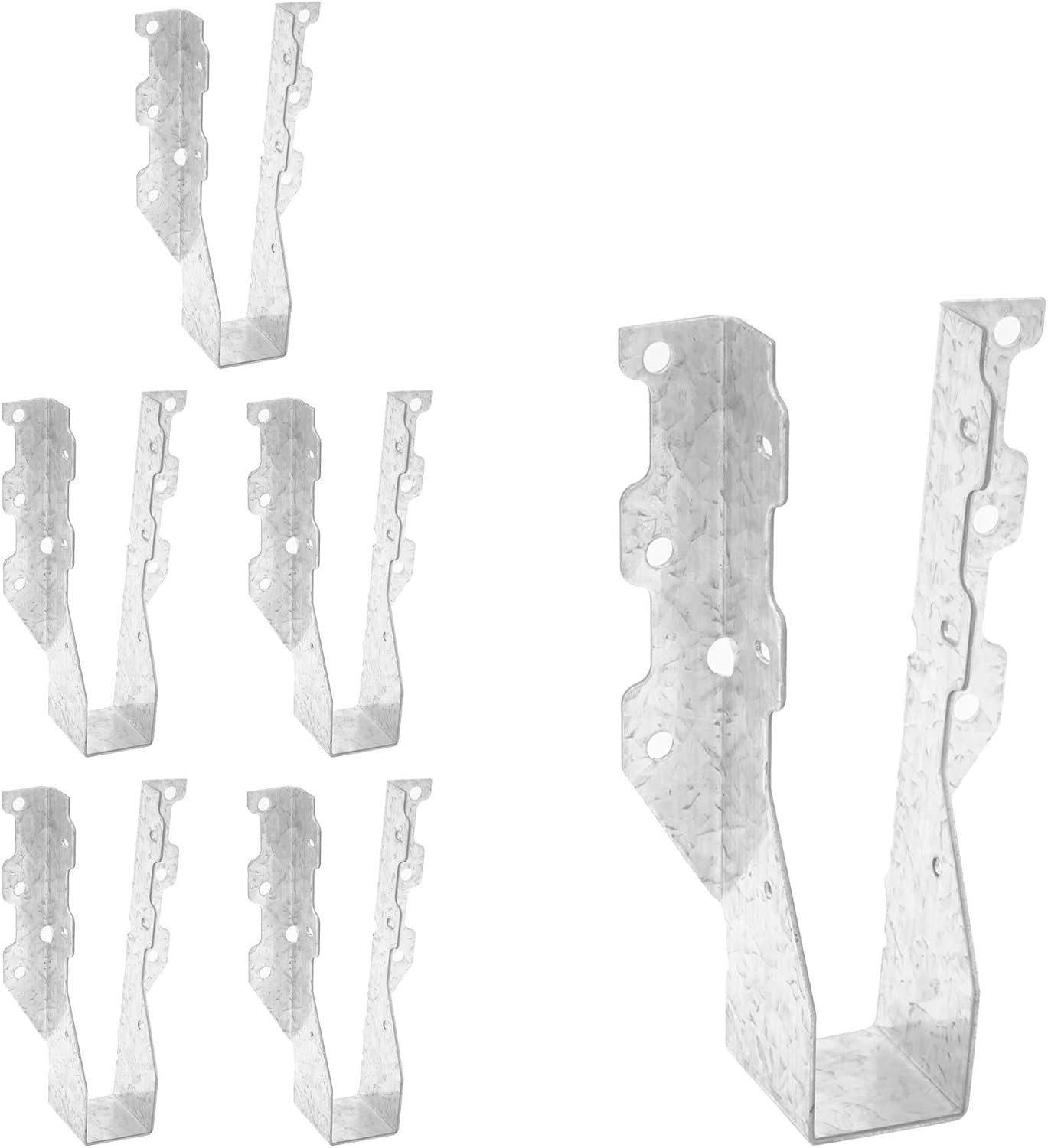 6-Pack 2×10 Heavy Duty Joist Hanger, 14 Gauge Galvanized Steel Hurricane Ties…