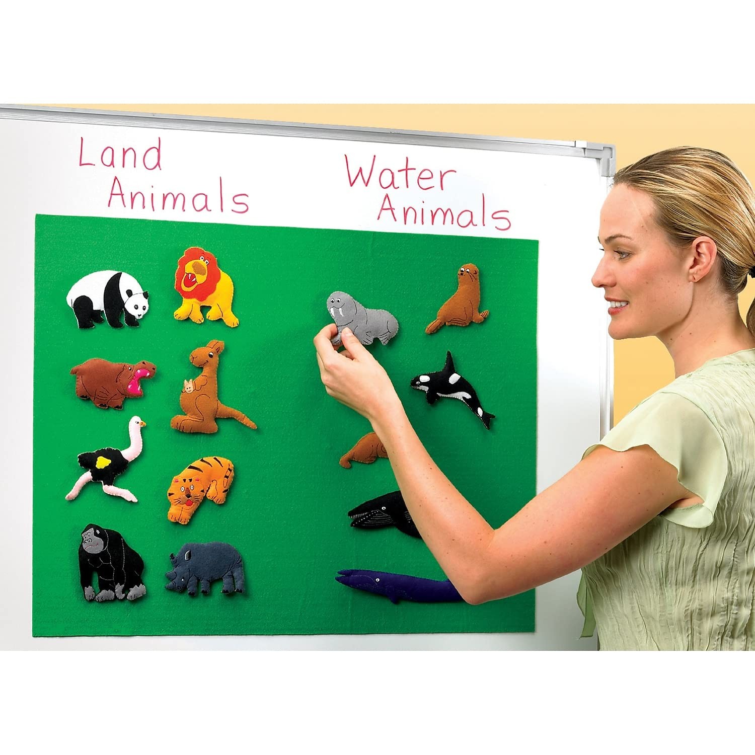 Magnetic Flannel Board 20 X 27 Inches Green For Classroom Learning Fun