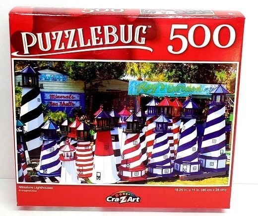 CRA-Z-ART 500PC PUZZLE JIGSAW SET GOD BLESS USA LIGHTHOUSE BALLOONS LIFTOFF NEW