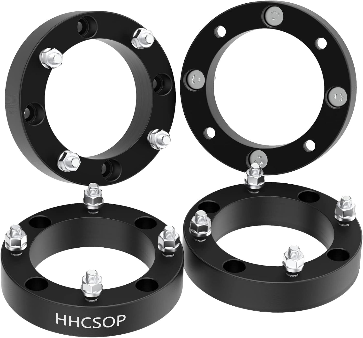 HHCSOP 4×156 ATV Wheel Spacers 1.5″, 4PCS Black Wheel Adapters Compatible with