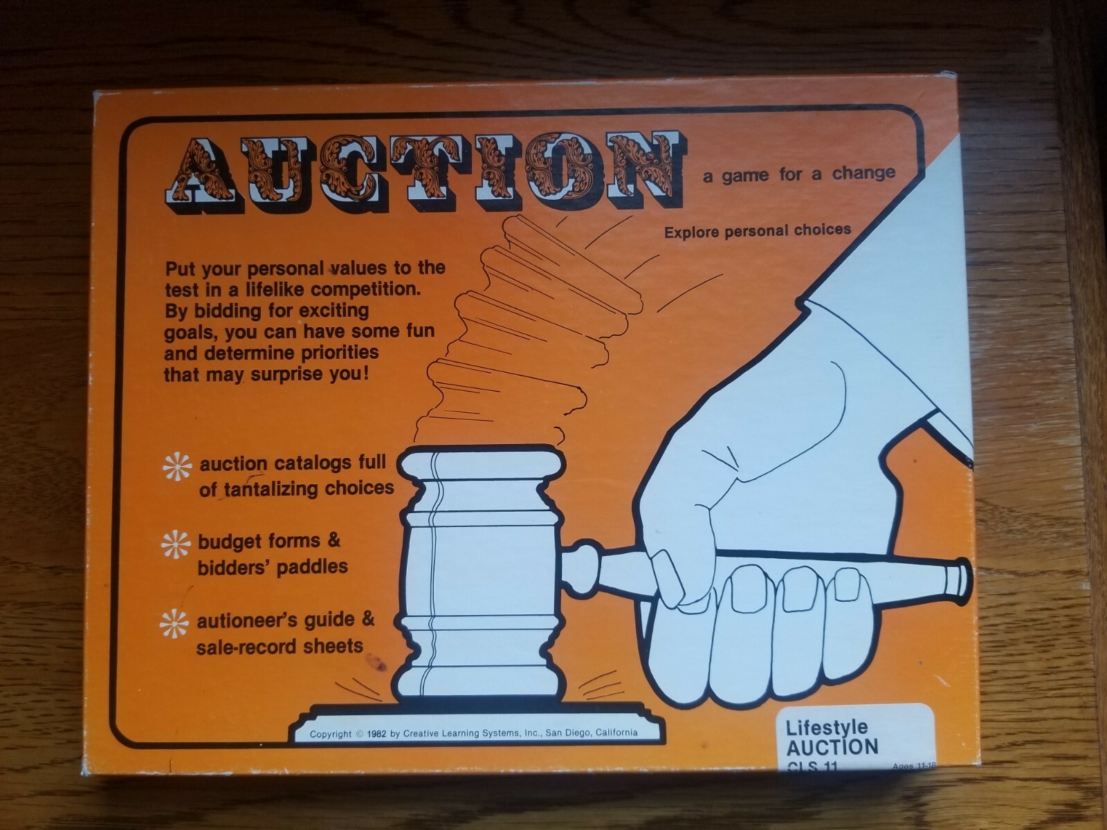 Vintage 1982 AUCTION game for a change by Creative Learning Systems