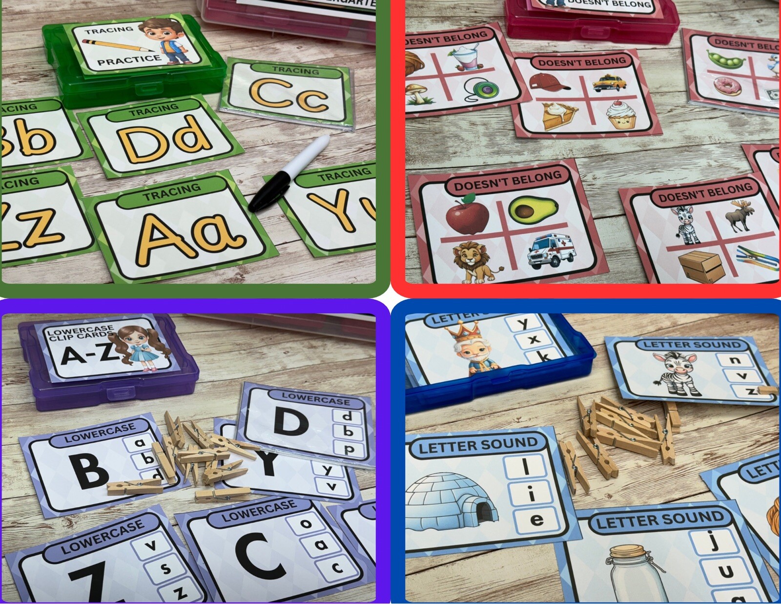 Gift set – Letters & Sounds – Learning Bundle – 16 Activity Card sets #01