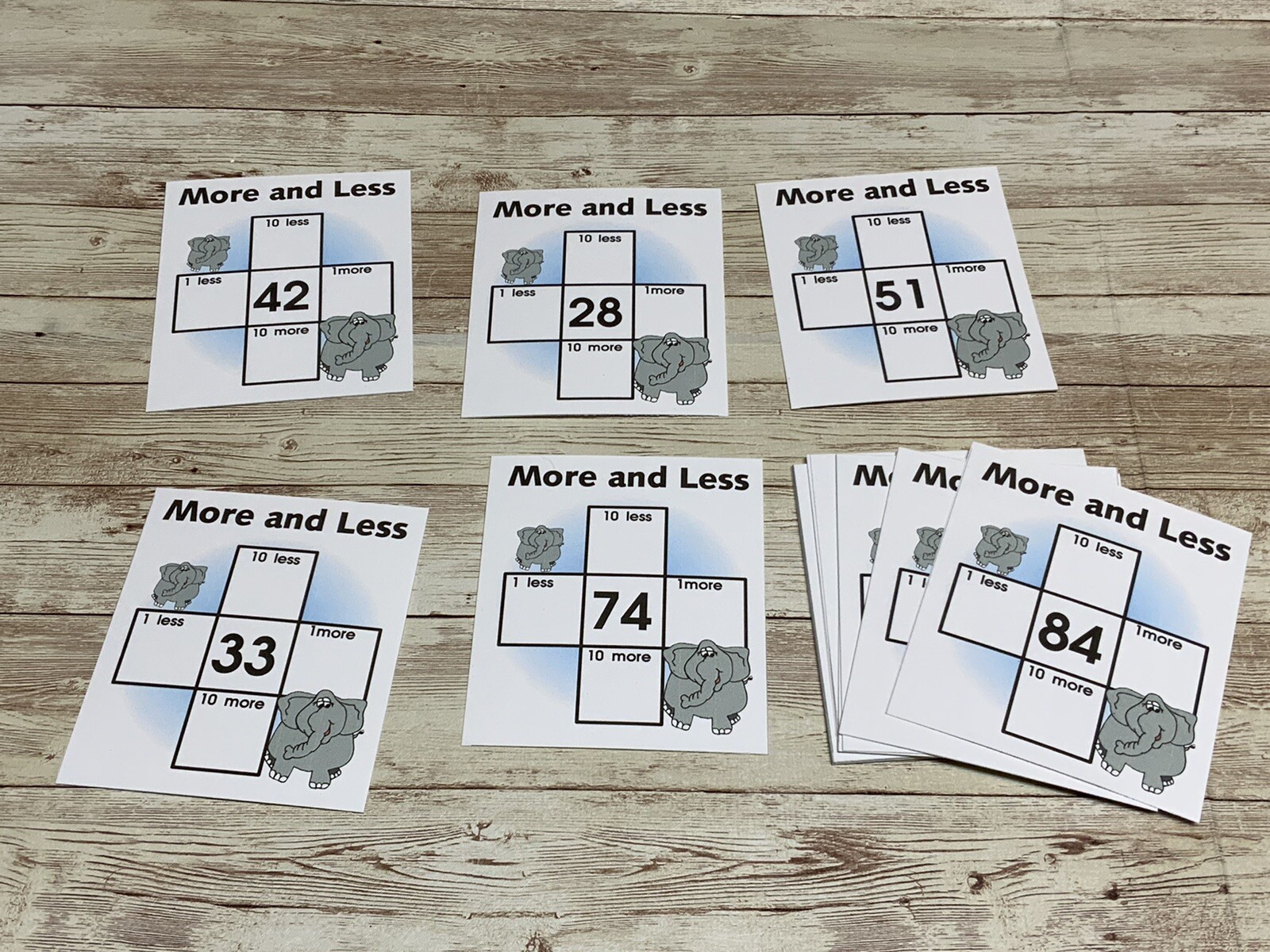 More And Less – Math Center – Dry Erase – 30 Laminated Activity Cards
