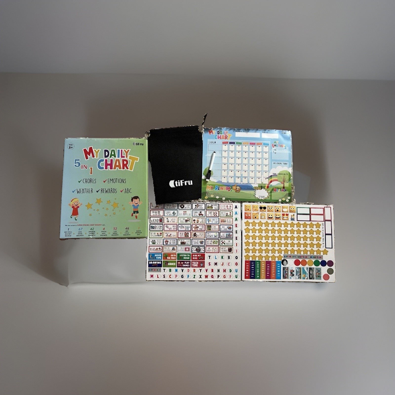 My Daily Chore Chart: 5 in 1 Chore Chart for Kids 3+ Magnetic