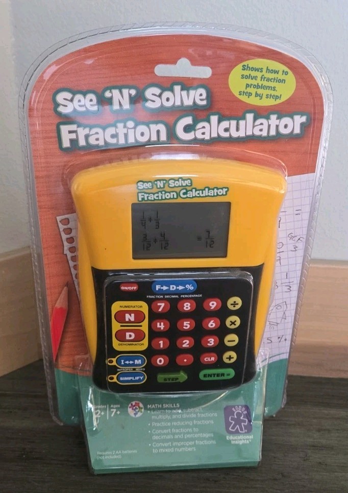 Educational Insights See ‘N’ Solve Fraction Calculator New Sealed Educational