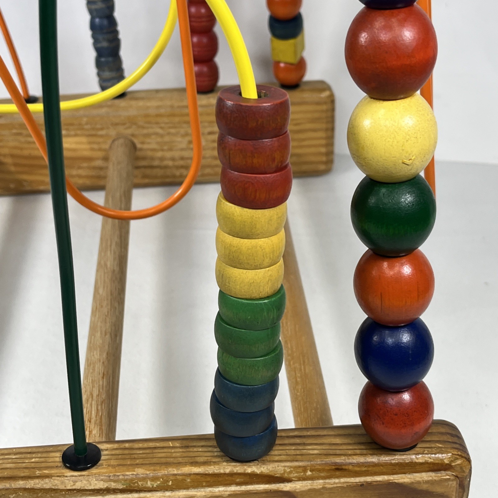 Vintage Anatex Rollercoaster Bead Maze Metal Wood Educational Activity 16x13x20