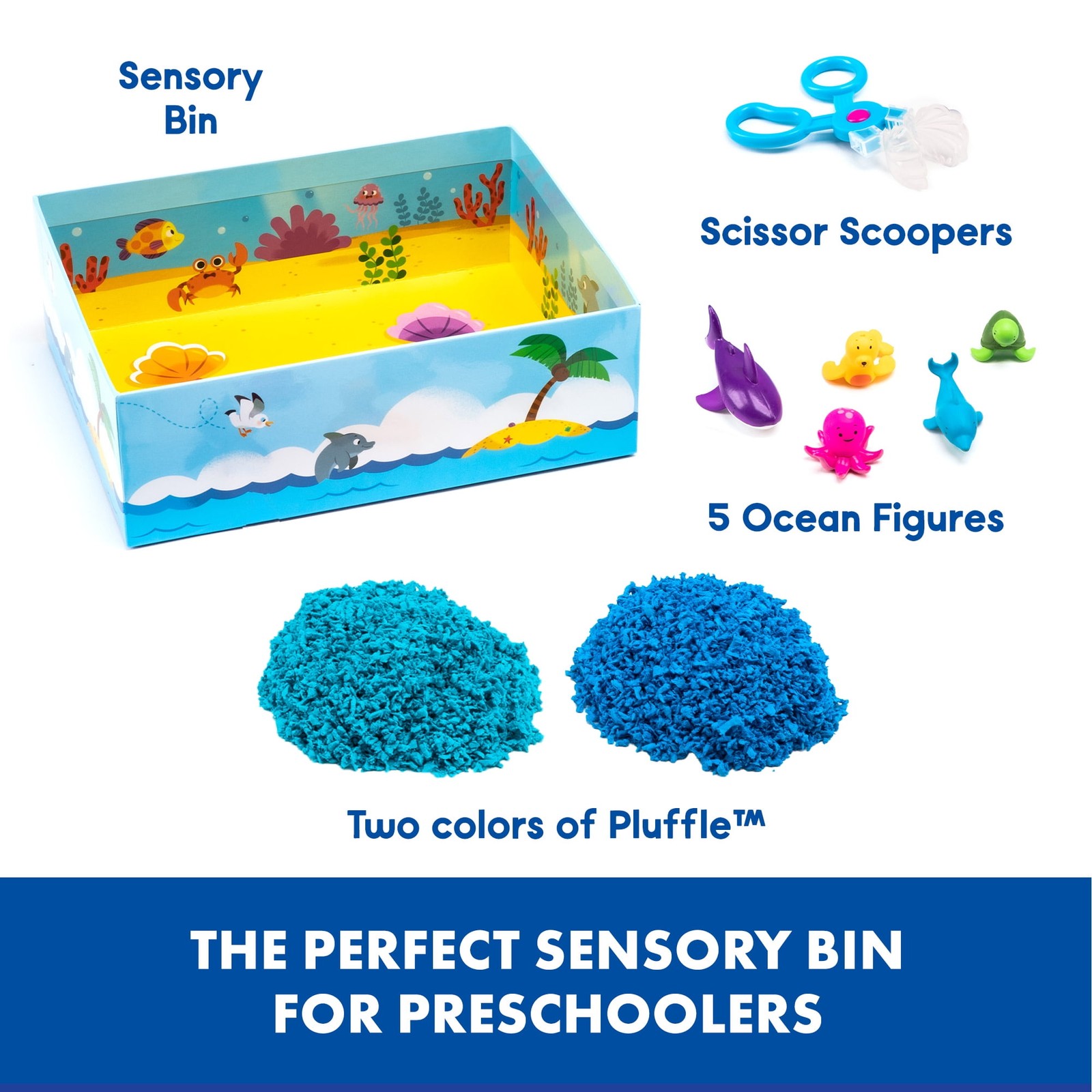 Educational Insights Pluffle® Ocean Sensory Set, Foam Slime Sensory Bin Filler