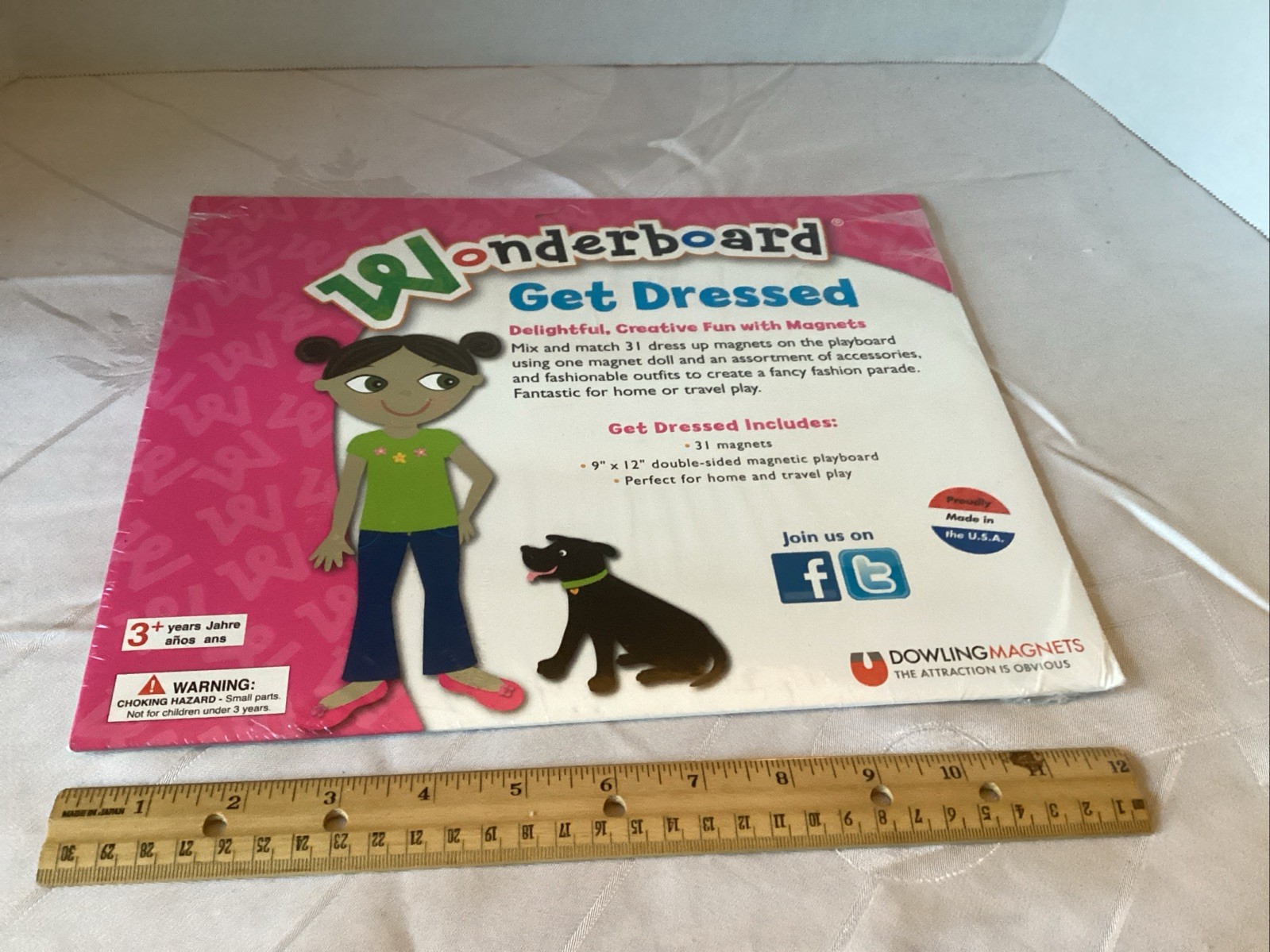 Wonderboard Get Dressed Dowling Magnets 2012 Play Game NEW Girl Of Color 31 Piec