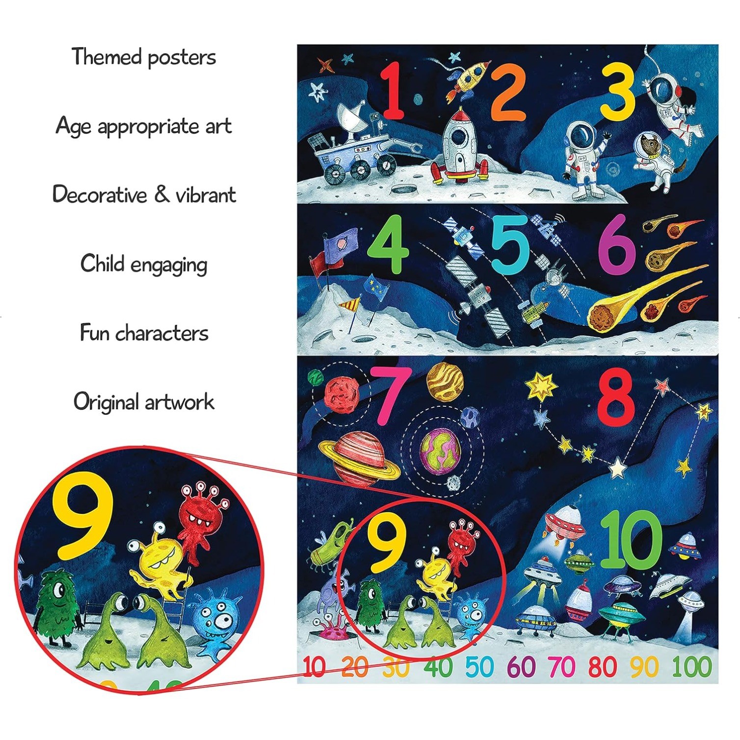 12 Kids Educational Posters 13×18 for Preschoolers & Toddlers for Homeschool