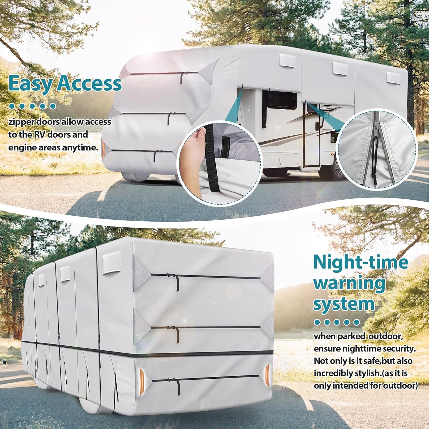 420D Top Class C RV Cover Fits 29′-32′ Waterproof Rip-Resistant Anti-UV