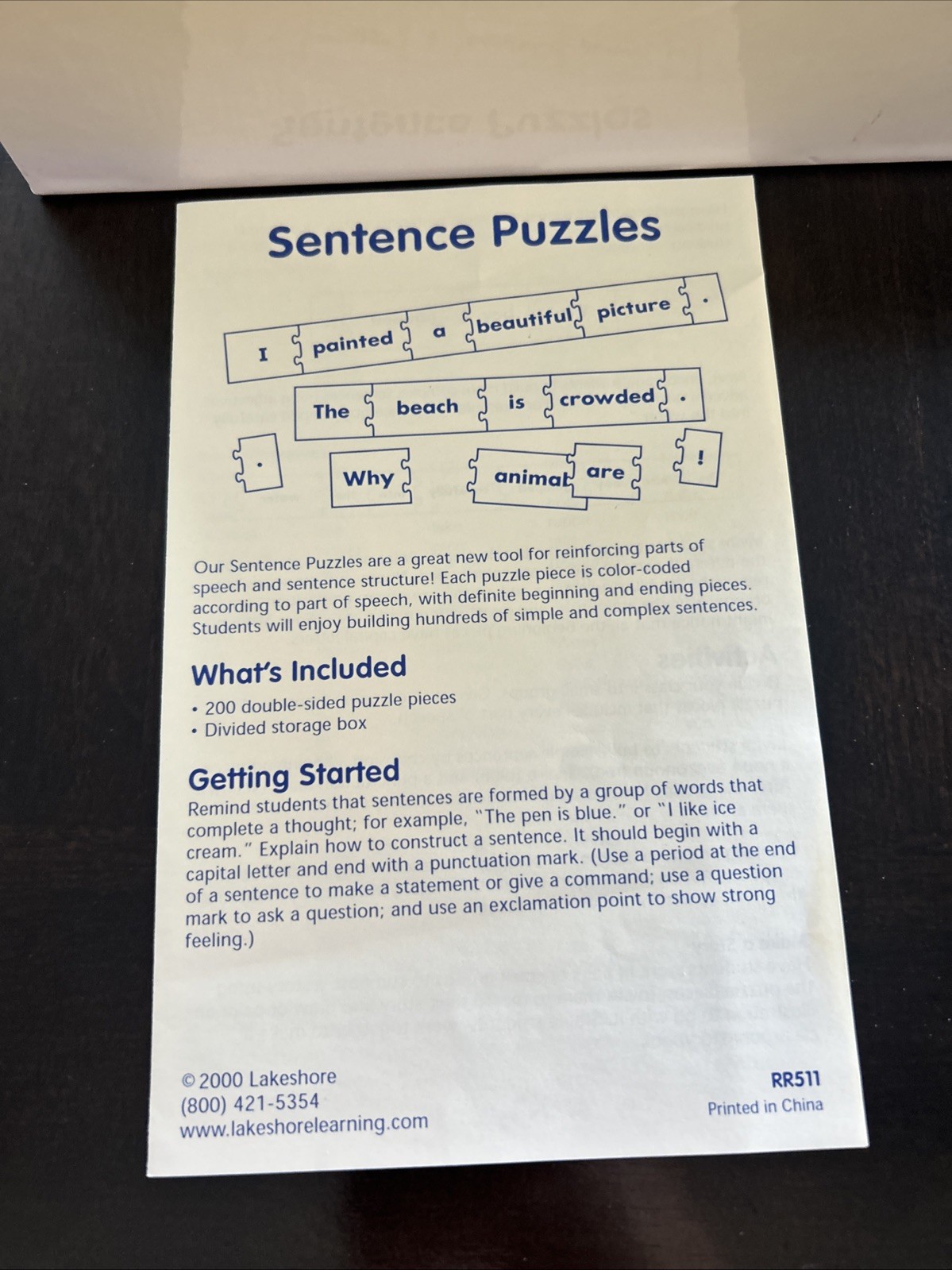 Lakeshore Sentence Puzzles RR511 Gently Used Centers Education Learning￼